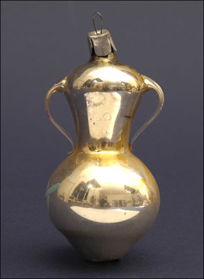 Vintage Christmas free-blown glass ornament VASE