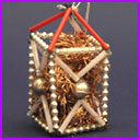 Vintage Christmas glass ornament LANTERN