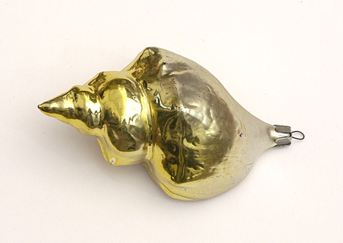Antique CHRISTMAS glass ornament SHELL