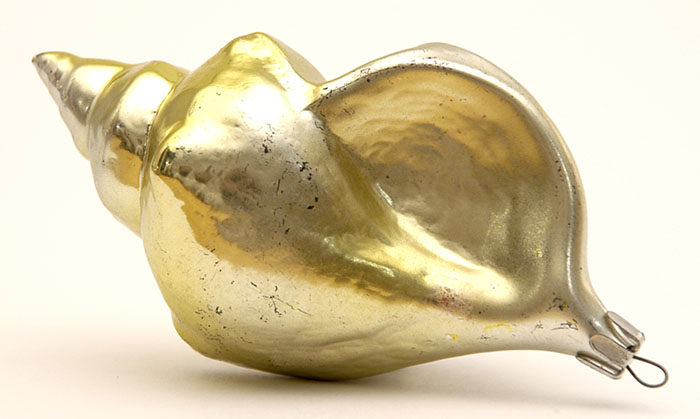 Antique CHRISTMAS glass ornament SHELL