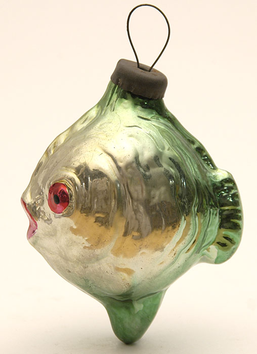 Antique CHRISTMAS glass ornament FISH
