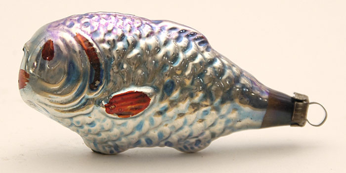 Antique CHRISTMAS glass ornament FISH