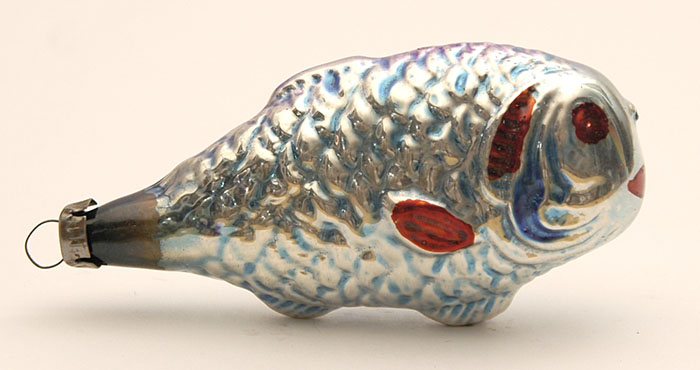 Antique CHRISTMAS glass ornament FISH