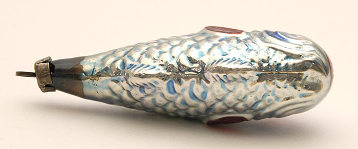 Antique CHRISTMAS glass ornament FISH
