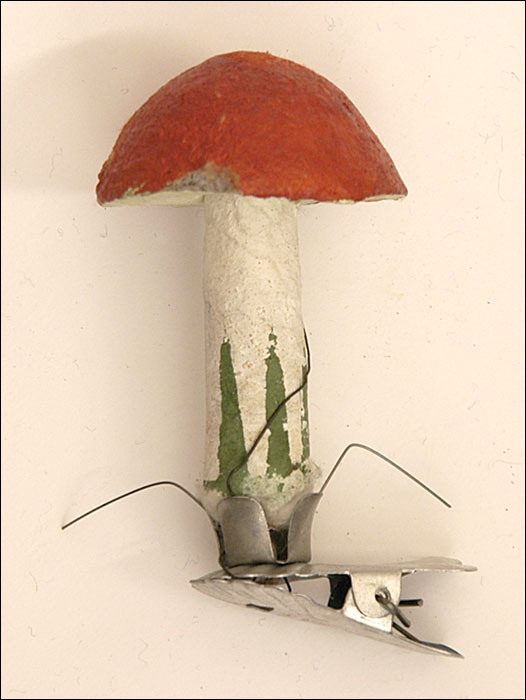 Antique Cotton Christmas ornament MUSHROOM