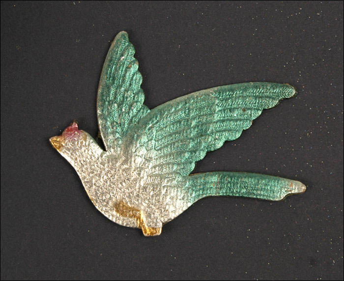 Old Dresden Christmas ornament FLYING PARROT