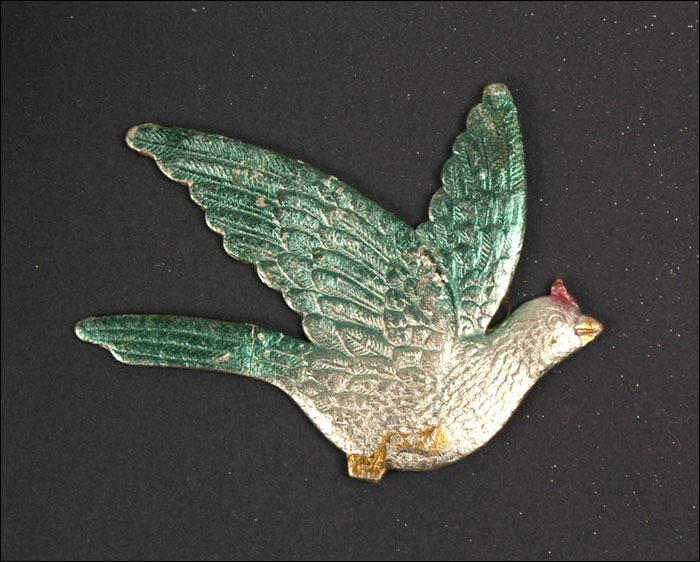 Old Dresden Christmas ornament FLYING PARROT
