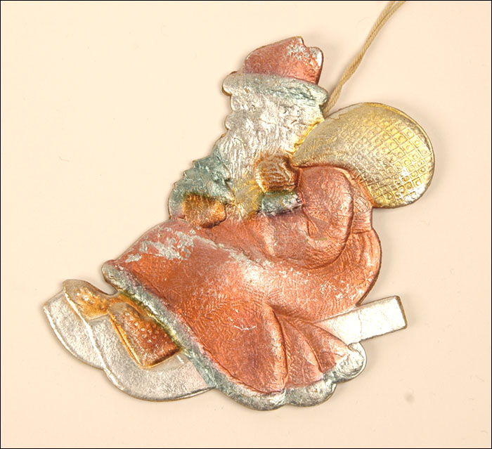 Old Dresden Christmas ornament SANTA on SLEDGE