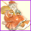 Old Dresden Christmas ornament SANTA on SLEDGE