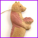 Antique Christmas Dreden ornament WOLF with FLOWERS