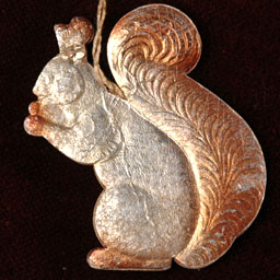 Antique Christmas ornament SQUIRREL With NUT