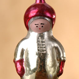 Antique Christmas silver glass ornament DIVER