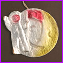Vintage Christmas ornament SPACEMAN on MOON