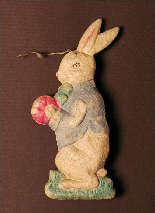 Antique Christmas ornament RABBIT with BALL