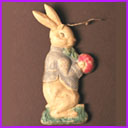 Antique Christmas ornament RABBIT with BALL