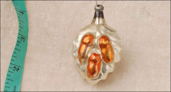 Antique Christmas ornament ACORNS AND OAK LEAF