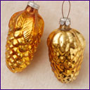 Antique Christmas ornaments GOLDEN CONES