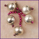 Antique beaded glass Czech Christmas ornament RED CURRANT