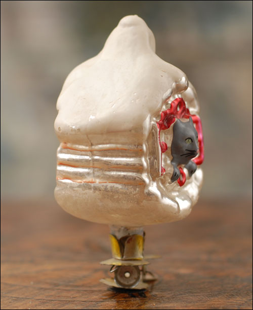 Antique Christmas ornament HUT OF CAT