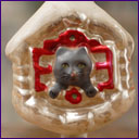 Antique Christmas ornament HUT OF CAT
