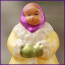 Antique Christmas ornament WOMAN in WINTER DRESS