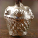 Antique silver glass Christmas ornament BASKET WITH FLOWERS