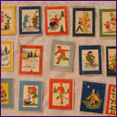 Antique glass decoration for Christmas tree - Set of PAPER FLAGS, 18pcs