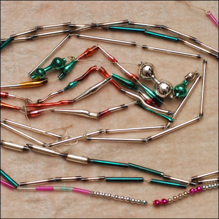 Antique glass decoration for Christmas tree - BEADS  (14 feets)