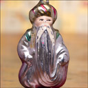 Antique silver glass Christmas ornament WIZARD