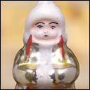 Antique Christmas ornament GIRL IN WINTER DRESS