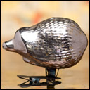 Antique silver glass Christmas ornament HEDGEHOG