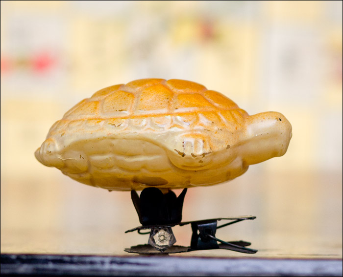 Antique glass Christmas ornament TURTLE