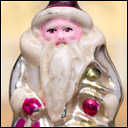 Antique Christmas silver glass ornament SANTA