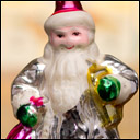 Antique Christmas silver glass ornament SANTA