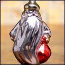 Antique Christmas silver glass ornament SANTA