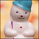 Antique Christmas glass ornament of SNOWMAN