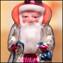 Antique Christmas silver glass ornament of SANTA