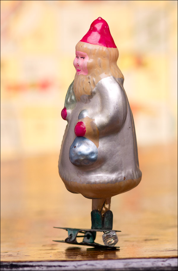 Antique Christmas glass ornament SANTA