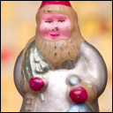Antique Christmas glass ornament SANTA