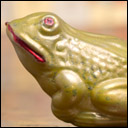 Antique German glass Christmas ornament FROG