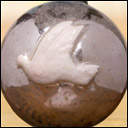 Antique Christmas ornament BALL WITH WHITE DOVE