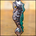 Antique silver glass Christmas ornament SEA-HORSE