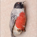 Antique cotton Christmas ornament BULLFINCH