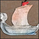 Vintage Dresden Christmas ornament VIKING BOAT