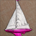 Vintage Dresden Christmas ornament YACHT
