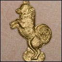 Antique Dresden Christmas ornament BEGGING DOG