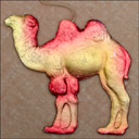 Vintage Dresden Christmas ornament CAMEL