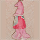 Vintage Dresden Christmas ornament FOX IN APRON