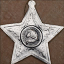 Vintage Dresden Christmas ornament STAR WITH HAMMER & SICKLE