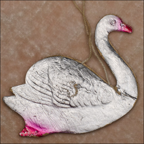 Vintage Dresden Christmas ornament SWAN